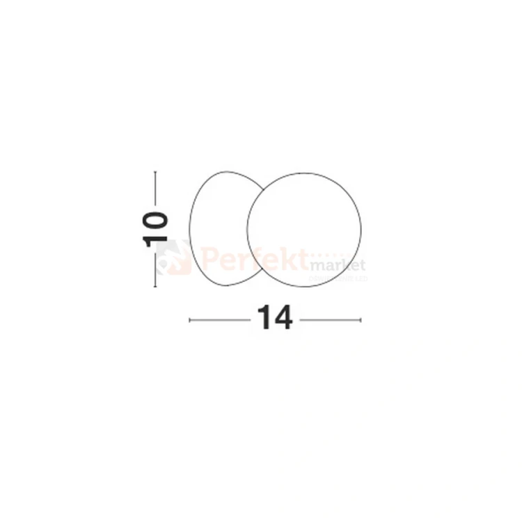 Lampa ścienna kinkiet betonowy biały IBAGUE szklana kula LE42061 Luces Exclusivas Nova LUCE ZERO 9577013 wymiary perfektmarket.webp