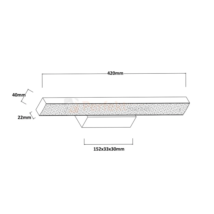 Kinkiet łazienkowy LED IP44 AQUA 42 cm czarny IP44 CCT Light Prestige LP-987 1W S BK wymiar perfektmarket.webp