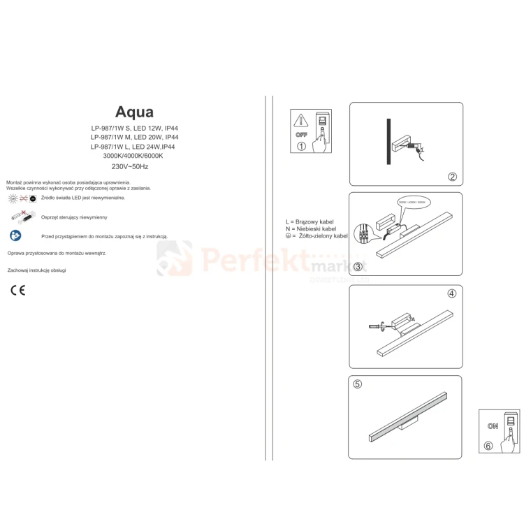 Kinkiet łazienkowy LED IP44 AQUA  IP44 CCT Light Prestige montaż perfektmarket.webp