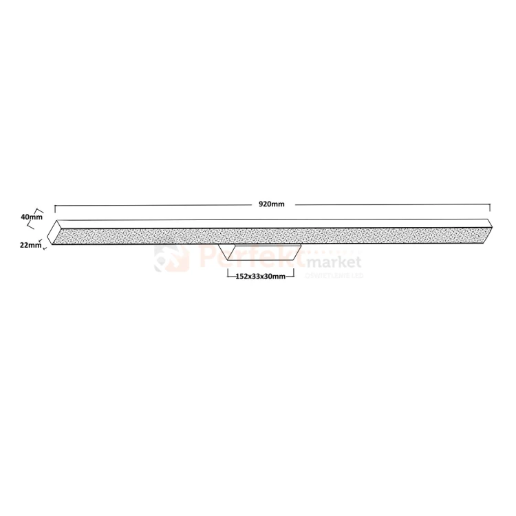 Kinkiet łazienkowy LED IP44 AQUA 92 cm IP44 CCT Light Prestige wymiary perfektmarket.webp