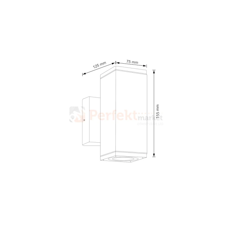 Kinkiet ścienny zewnętrzny elewacyjny MORRIS 2xGU10 czarny wymiary perfektmarket.webp