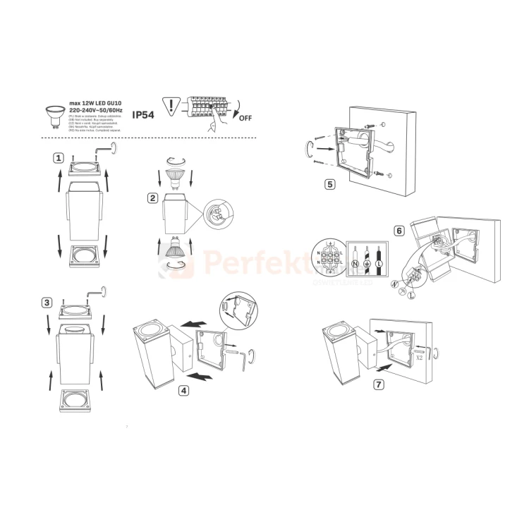 Kinkiet ścienny zewnętrzny elewacyjny MORRIS 2xGU10 czarny montaż perfektmarket.webp