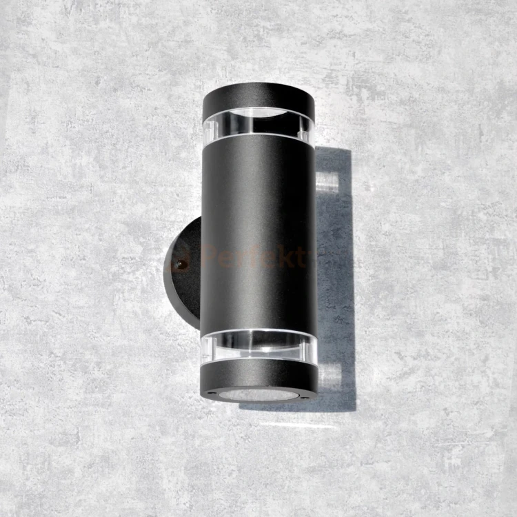 Kinkiet ścienny zewnętrzny elewacyjny RINO 2xGU10 czarny 2 perfektmarket.webp