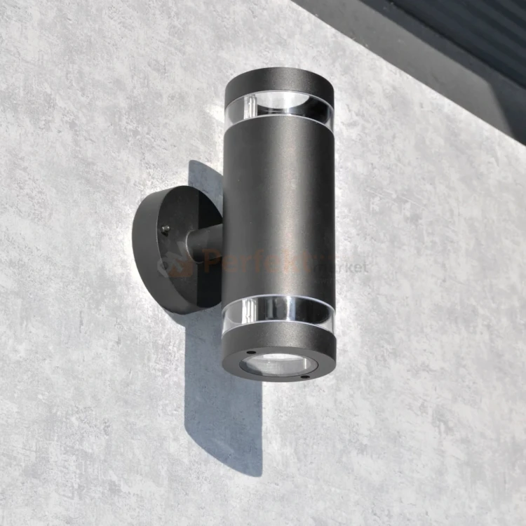 Kinkiet ścienny zewnętrzny elewacyjny RINO 2xGU10 czarny 3 perfektmarket.webp