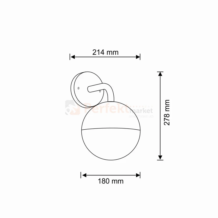 Kinkiet ścienny zewnętrzny elewacyjny ULSA 1xE27 czarny wymiary perfektmarket.webp