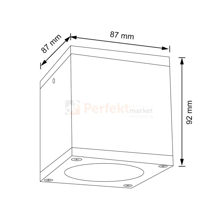 Oprawa natynkowa tuba IP54 MORRIS 1xGU10 czarna wymiar perfektmarket.webp