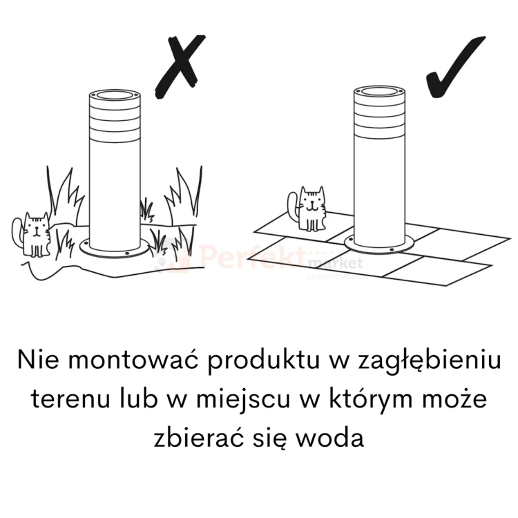 Lampa stojąca ogrodowa czarna TUBA RINO 1xE27czarna goldlux zasady perfektmarket.webp
