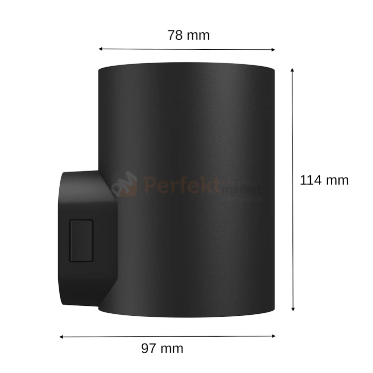 Kinkiet ścienny zewnętrzny elewacyjny TORRE CCT okrągły 9W IP54 wymiary perfektmarket.webp