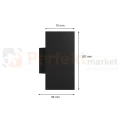 Kinkiet ścienny zewnętrzny elewacyjny TORRE CCT kwadratowy 18W IP54 wymiary perfektmarket.webp