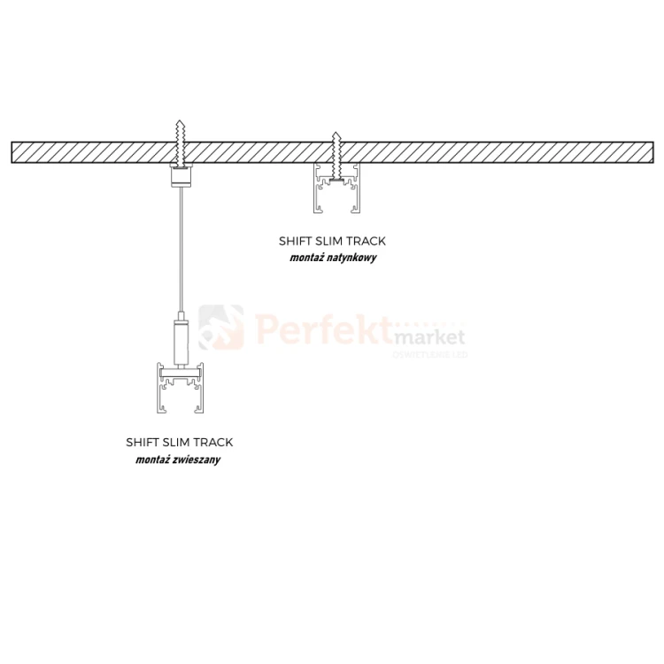 szynoprzewód magnetyczny slim shift biały czarny rózne montaż perfektmarket.webp