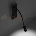 kinkiet ścienny regulowany z wyłącznikiem BASE z ładowarką USB ML63500.webp