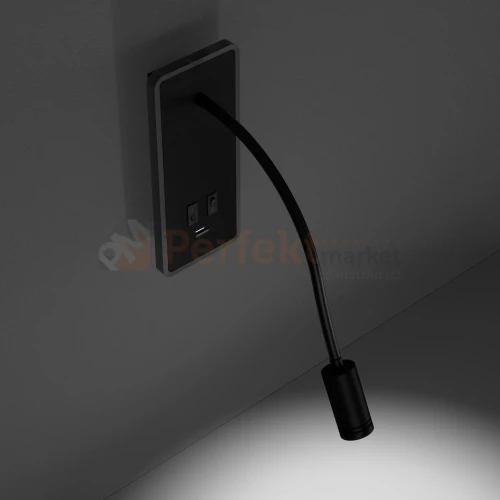 kinkiet ścienny regulowany z wyłącznikiem BASE z ładowarką USB ML63500.webp