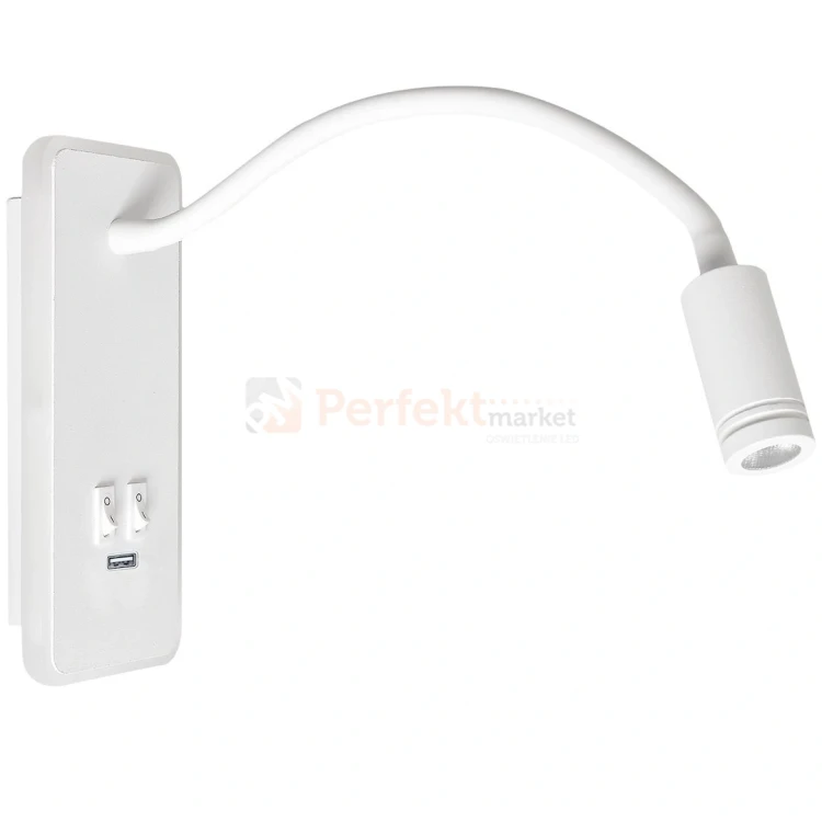 Lampka nocna regulowana z wyłącznikiem BASE 8W+2W biała ML6349 perfektmarket 1.webp