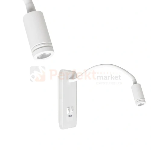 Lampka nocna regulowana z wyłącznikiem BASE 8W+2W biała ML6349 perfektmarket.webp
