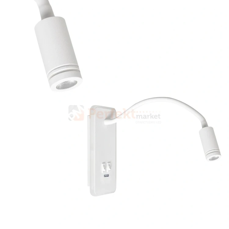 Lampka nocna regulowana z wyłącznikiem BASE 8W+2W biała ML6349 perfektmarket.webp