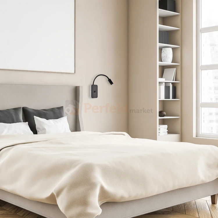Lampka nocna regulowana z wyłącznikiem BASE 8W+2W czarna ML6352 perfektmarket 3.webp