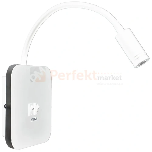 Lampka nocna regulowana z wyłącznikiem BASE 8W+2W biała ML6351 perfektmarket 1.webp