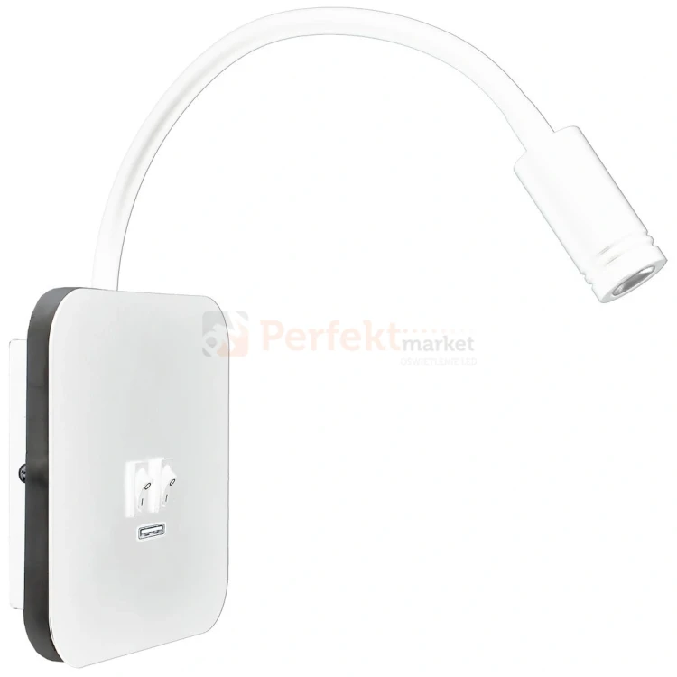 Lampka nocna regulowana z wyłącznikiem BASE 8W+2W biała ML6351 perfektmarket 1.webp
