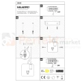 Lampka nocna regulowana z wyłącznikiem BASE 8W+2W czarna biała kwadrat montaż perfektmarket.webp
