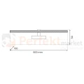 Kinkiet LED chromowany PRADO ML1004 11W  60cm 3000K wymiary perfektmarket.webp