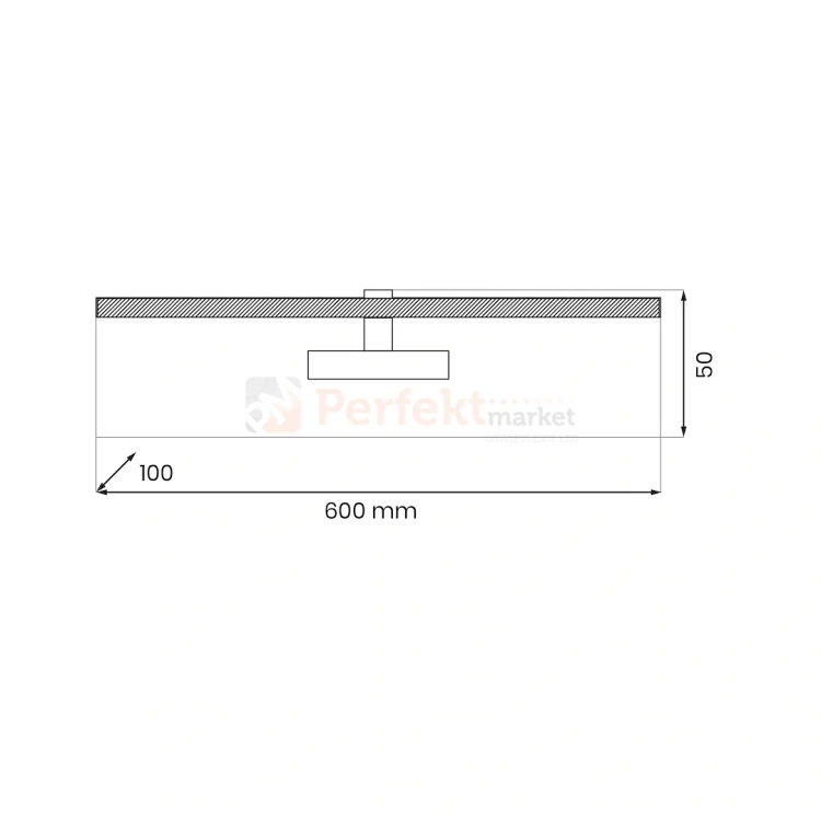 Kinkiet LED chromowany PRADO ML1004 11W  60cm 3000K wymiary perfektmarket.webp