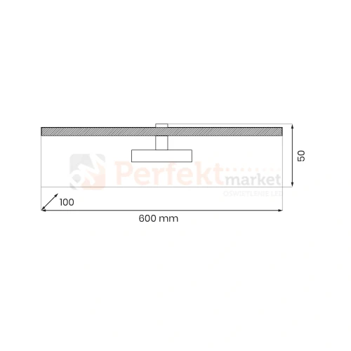 Kinkiet LED chromowany PRADO ML1004 11W  60cm 3000K wymiary perfektmarket.webp