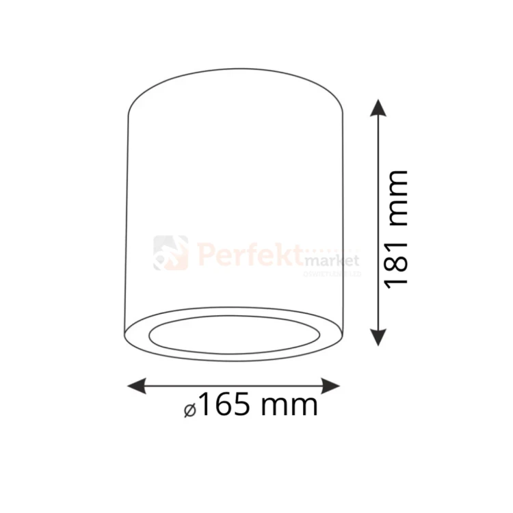 oprawa sufitowa jupiter 17s e27 downlight szary wymiary perfektmarket.webp