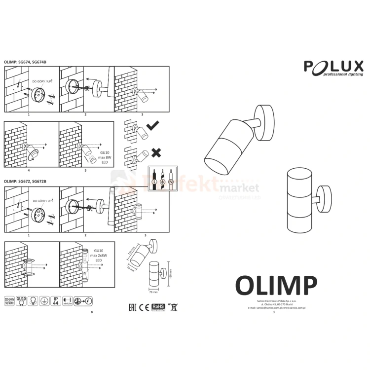 Oprawa elewacyjna kinkiet Olimp montaż perfektmarket olsztyn.webp