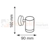Oprawa elewacyjna ruchomy kinkiet Olimp 1XGU10 IP44 srebrny 208842 wymiary perfektmarket.webp