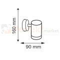 Oprawa elewacyjna ruchomy kinkiet Olimp 1XGU10 IP44 srebrny 208842 wymiary perfektmarket.webp