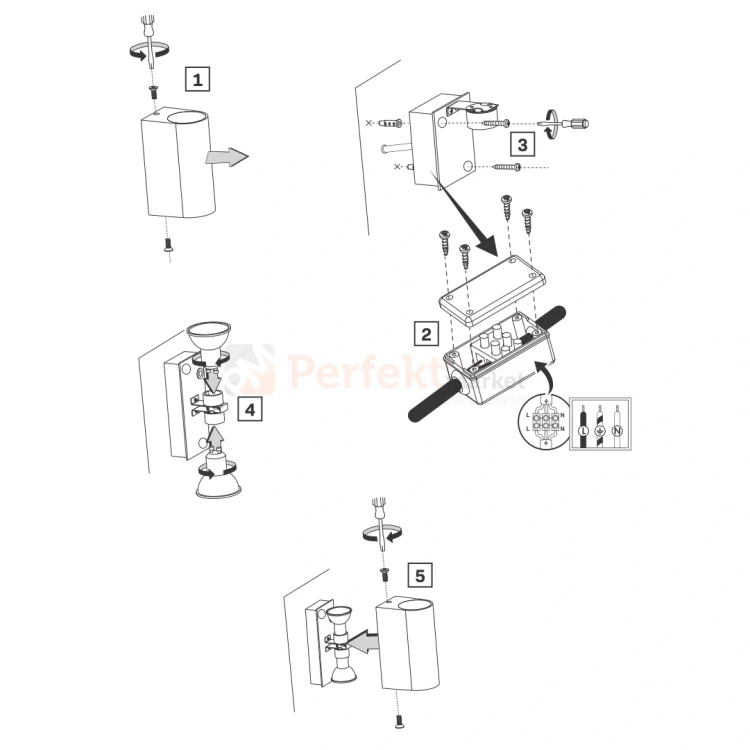 Oprawa elewacyjna kinkiet Boston 2XGU10 góra dół IP44 czarny 303356 GOLDLUX montaż perfektmarket.webp