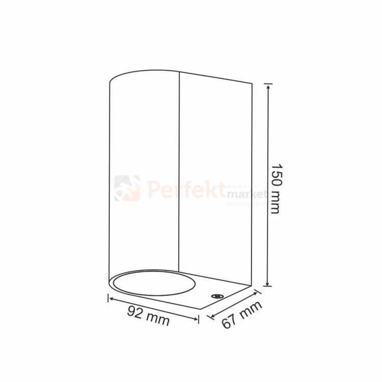 Oprawa elewacyjna kinkiet Boston 2XGU10 góra dół IP44 srebrny 304599 wymiary perfektmarket.webp