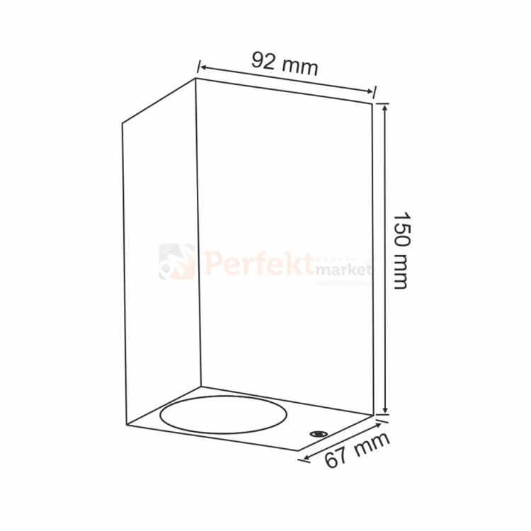 Oprawa elewacyjna kinkiet Boston 2XGU10 prostokątny góra dół IP44 srebrny 304582 wymiar perfektmarket.webp
