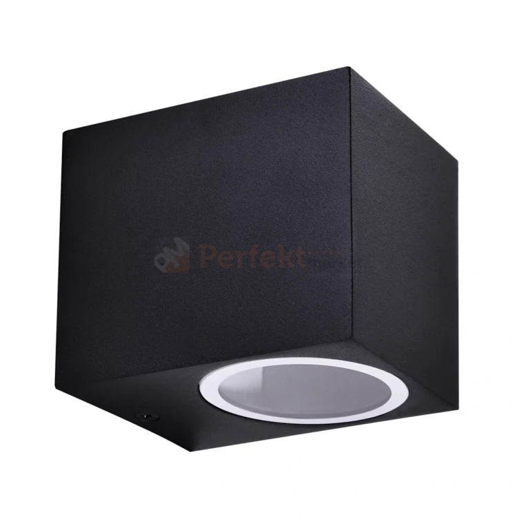 Oprawa elewacyjna kinkiet Boston 1XGU10 prostokątny dół IP44 czarny 303318 perfektmarket.webp