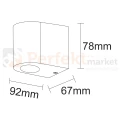 Oprawa elewacyjna kinkiet Boston 1XGU10 dół IP44 srebrny 304575 wymiar perfektmarket.webp