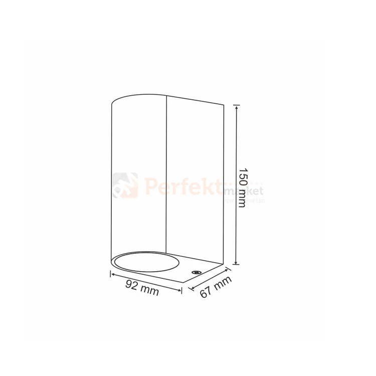 Oprawa elewacyjna kinkiet Boston 2XGU10 góra dół IP44 czarny 303356 GOLDLUX wymiar perfektmarket.webp