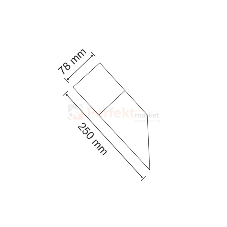 Kinkiet ogrodowy skośny New York grafit E27 IP44 Polux 307316 wymiar perfektmarket.webp