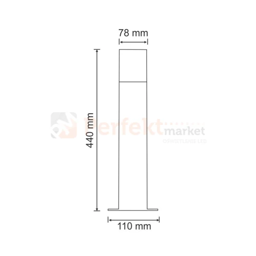 Lampa ogrodowa stojąca New York 44 cm grafit E27 Polux 304629 wymiar perfektmarket.webp