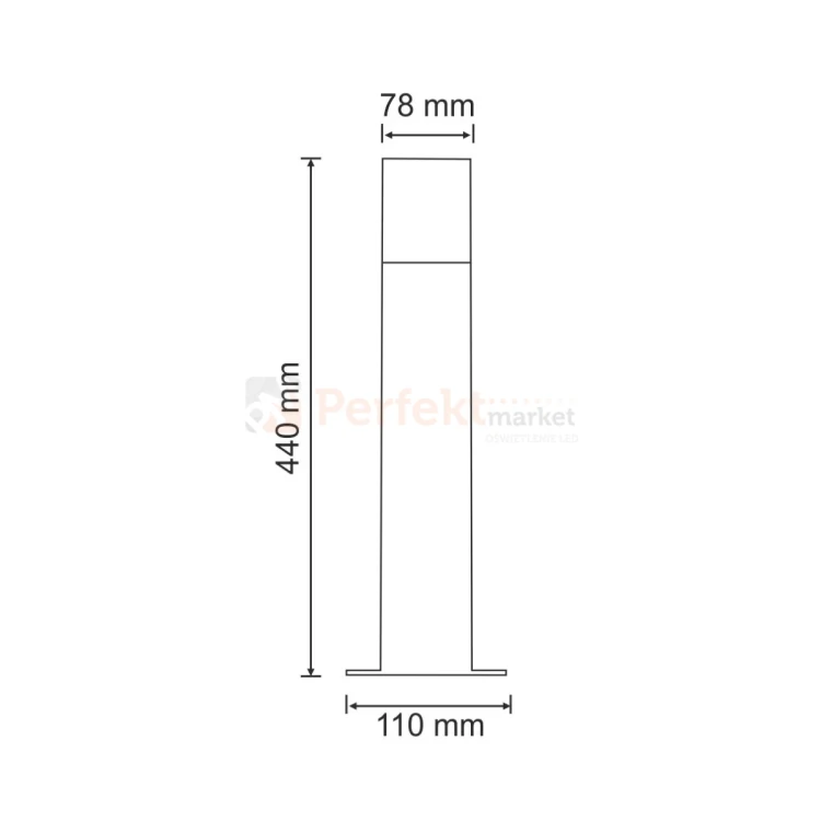 Lampa ogrodowa stojąca New York 44 cm grafit E27 Polux 304629 wymiar perfektmarket.webp