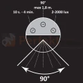 Lampa ogrodowa stojąca z czujnikiem ruchu i zmierzchu New York 44 cm grafit 307330 regulacja perfektmarket.webp