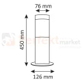 Lampa ogrodowa stojąca Livia 45 cm inox srebrna IP44 E27 Polux wymiar perfektmarket.webp