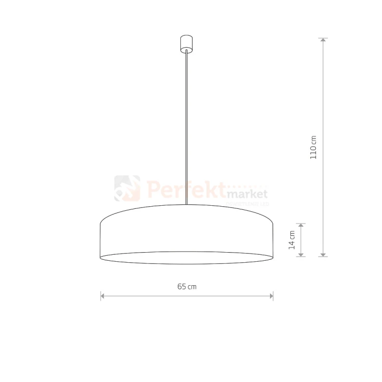 lampa wisząca TURDA klosz tkaninowy szary E27 Nowodvorski 8947 wymiar perfektmarket.webp