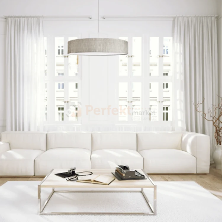 lampa wisząca TURDA klosz tkaninowy złoty E27 Nowodvorski 8950 aranż perfektmarket.webp