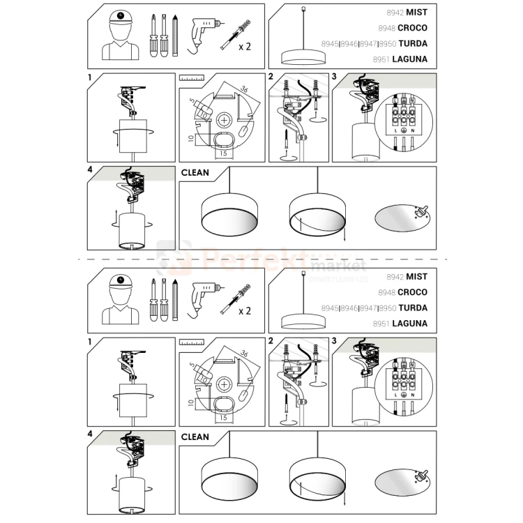 lampa wisząca TURDA klosz tkaninowy szary E27 Nowodvorski 8947 montaż perfektmarket.webp
