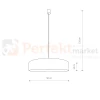 lampa wisząca TURDA klosz tkaninowy szary E27 Nowodvorski 8946 wymiar perfektmarket.webp