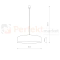 lampa wisząca TURDA klosz tkaninowy szary E27 Nowodvorski 8946 wymiar perfektmarket.webp