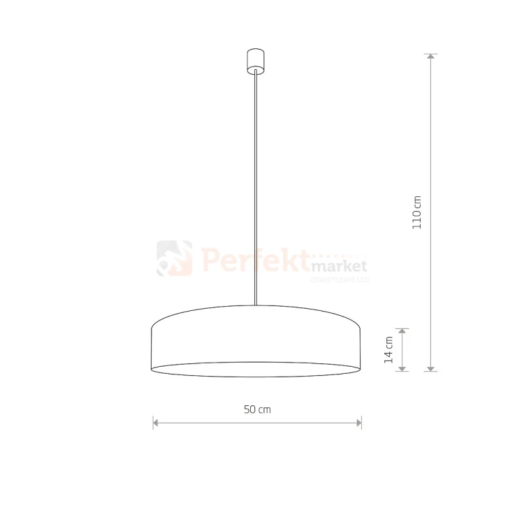 lampa wisząca TURDA klosz tkaninowy szary E27 Nowodvorski 8946 wymiar perfektmarket.webp