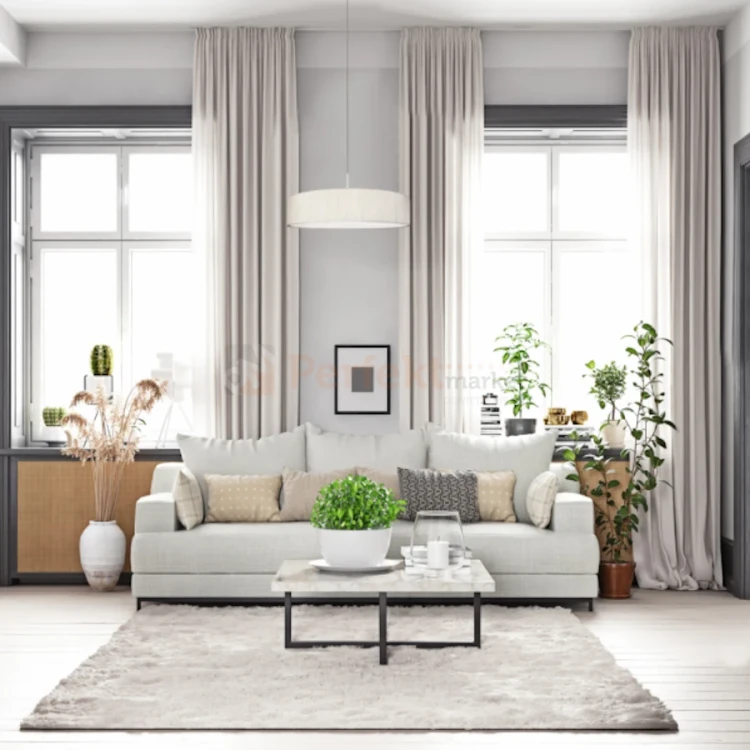 lampa wisząca TURDA klosz tkaninowy kremowy E27 Nowodvorski 8945 aranż perfektmarket.webp