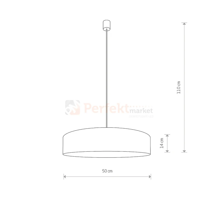 lampa wisząca TURDA klosz tkaninowy kremowy E27 Nowodvorski 8945 wymiar perfektmarket.webp