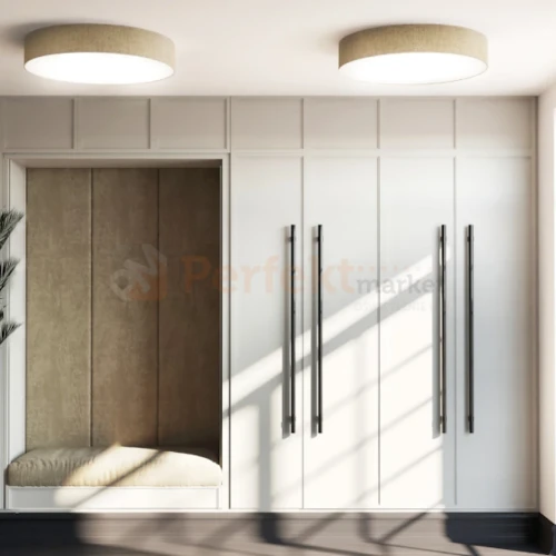 Lampa sufitowa plafon TURDA 8802 78cm klosz tkaninowy złoty  Nowodvorski aranż perfektmarket.webp